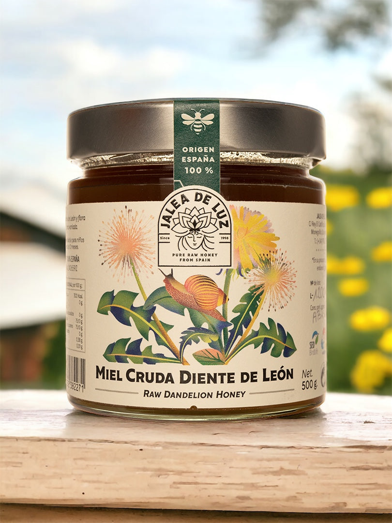 Miel cruda de diente de león