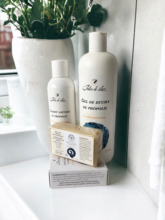 Higiene Natural Jalea de Luz, champú, gel de ducha y jabón