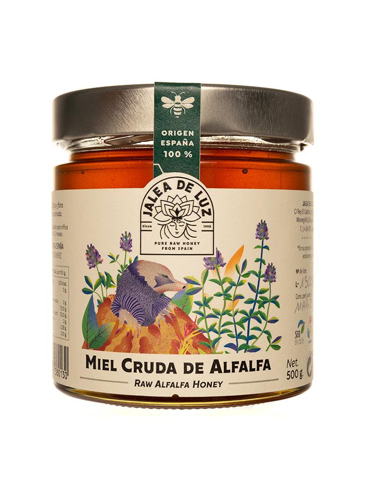 Miel cruda de Alfalfa tarro de 500 gramos